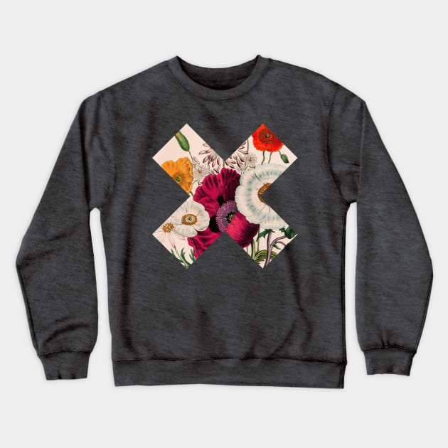 Floral X Crewneck Sweatshirt by ZekeTuckerDesign